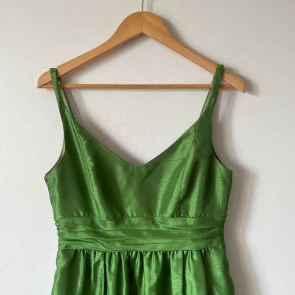 Jenny Yoo Green Sheen Sleeveless Fit & Flare Formal Dress Sz 10 - Picture 2 of 7
